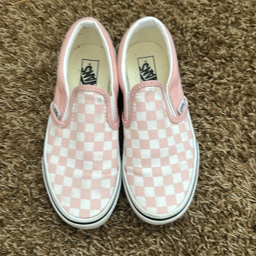 Kids vans pink and white - size 2.5 wore 3 times out